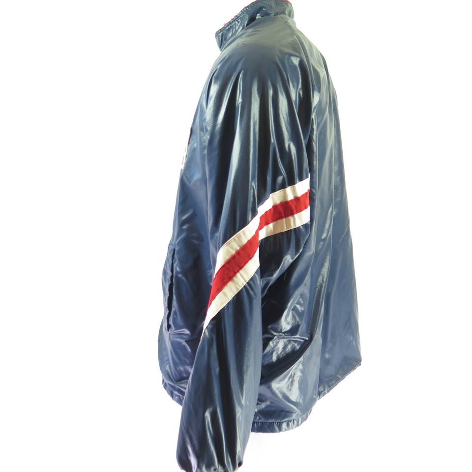 1960s Racing Stripe Wet Look Harrington Windbreaker store Jacket / Men’s Medium