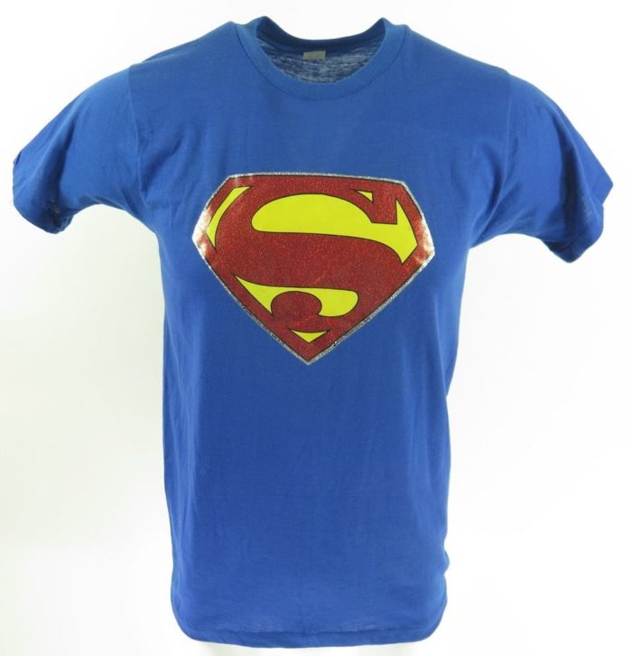 Vintage 70s Superman T-Shirt Mens L Deadstock DC Comics Soft Thin 50/50 USA Made | Clothing Vault