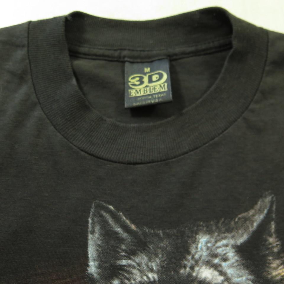 Vintage 80s 3D Emblem T-Shirt Mens M Harley Davidson Wolf Survivor