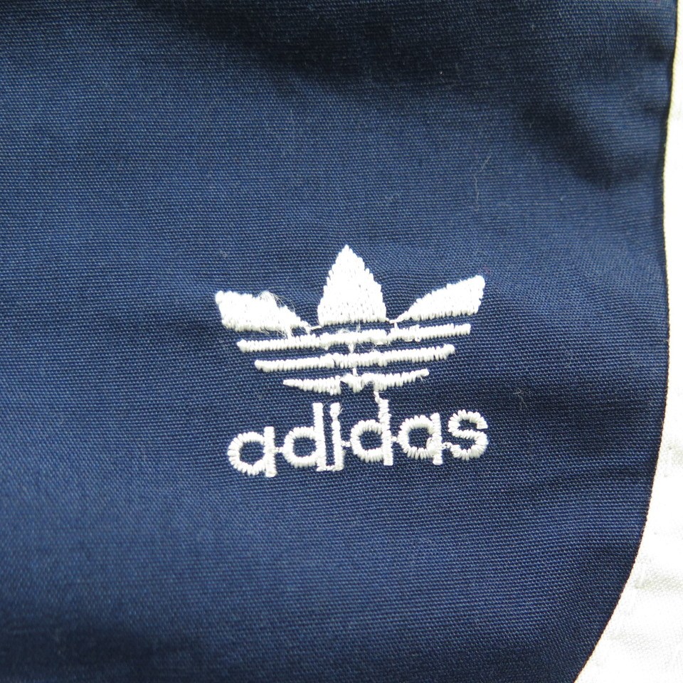 Vintage 80s Adidas Track Shorts Mens M Stripe Trefoil Blue USA Made ...