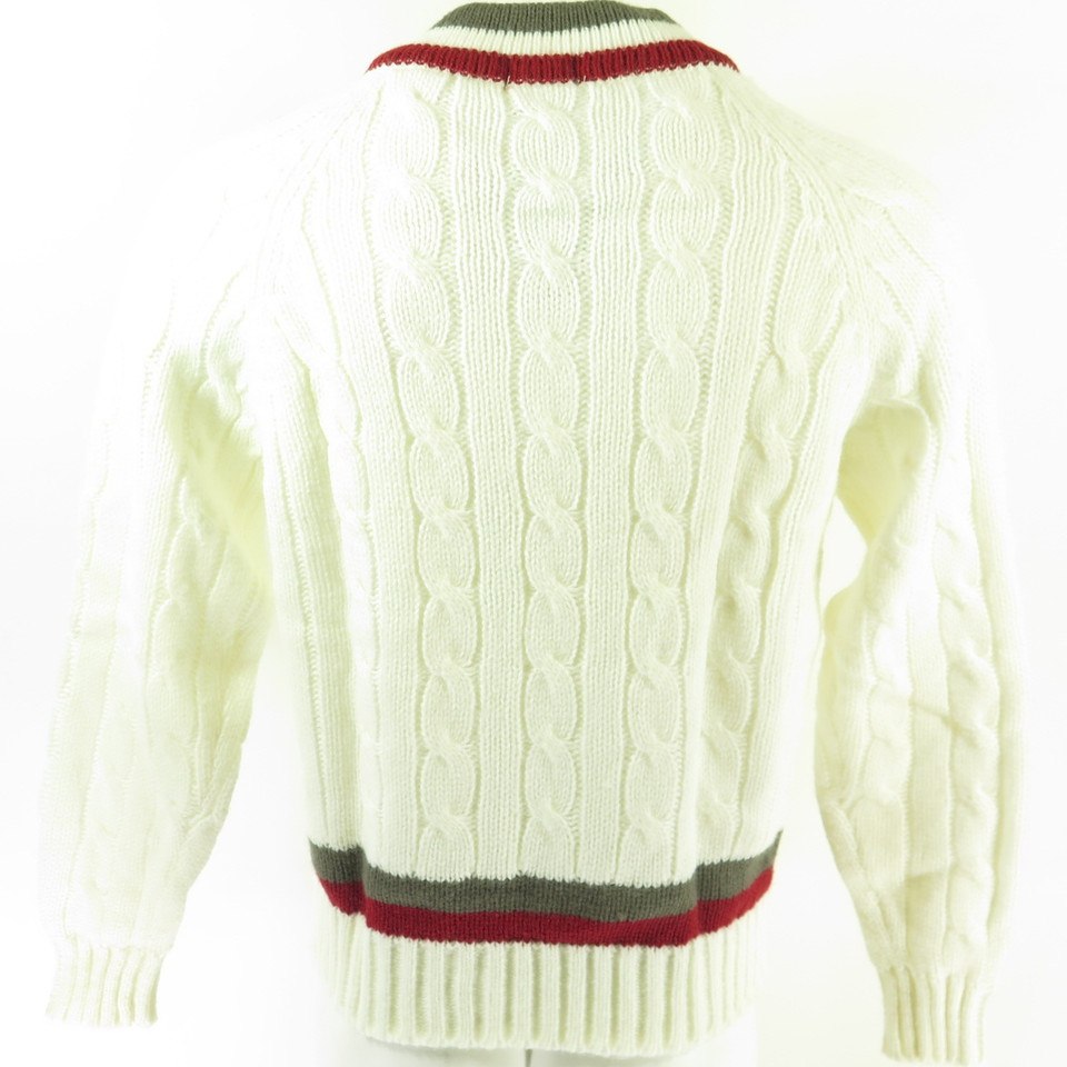 Vintage 80s Lacoste Tennis Sweater Mens L Deadstock Stripes