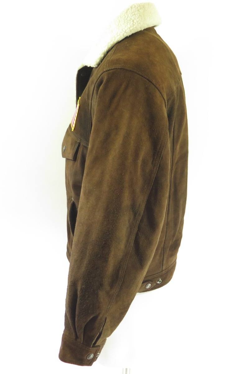 LEVI'S VINTAGE CLOTHING  SUEDE SHERPA TRUCKER JACKET GOLDEN