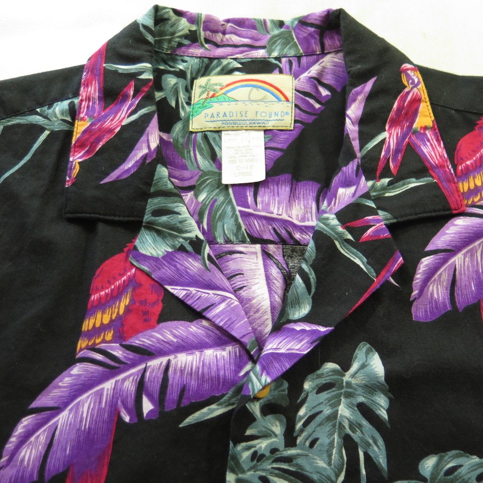 Paradise Found Magnum Pi Black Hawaiian Shirt 3XL