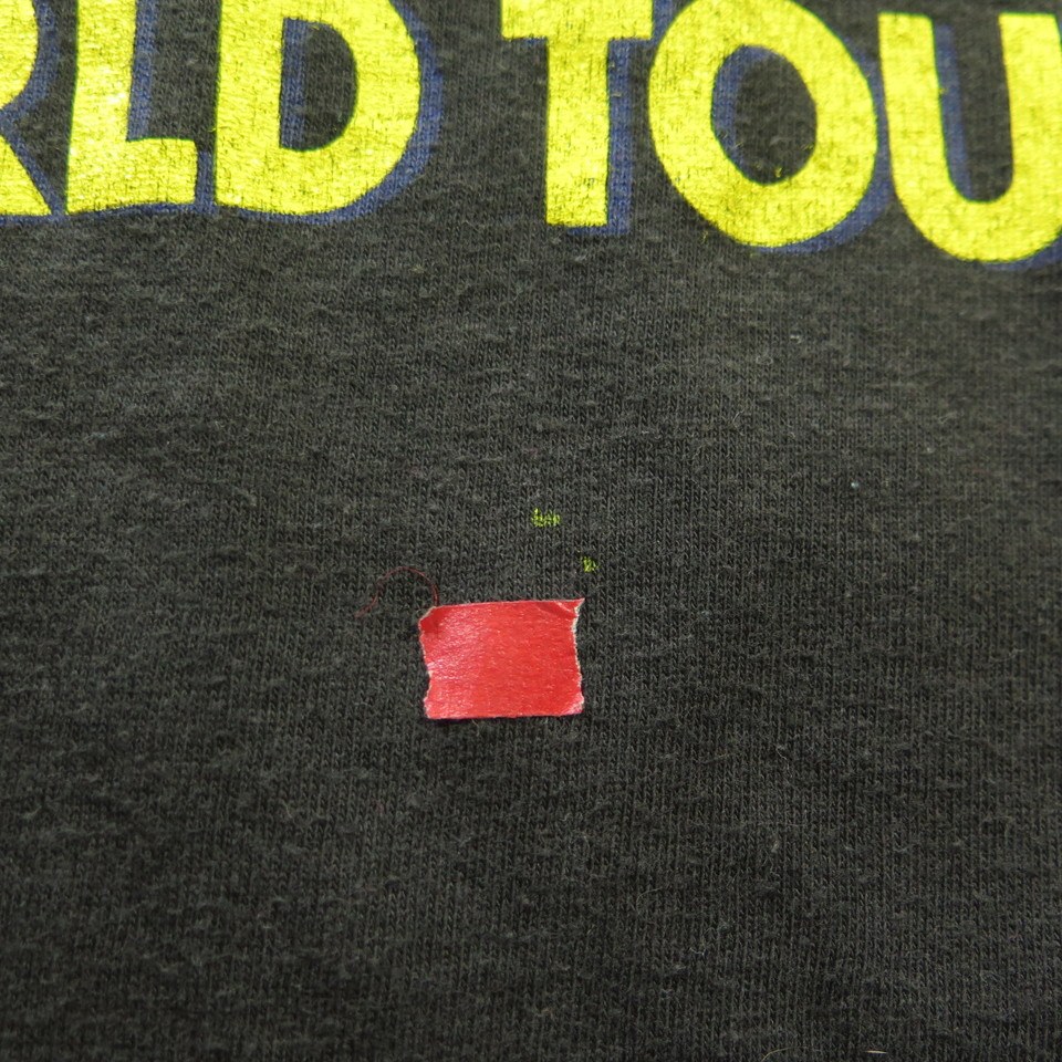 Vintage 80s Tesla World Tour Band T-Shirt XL Black 1989 Concert