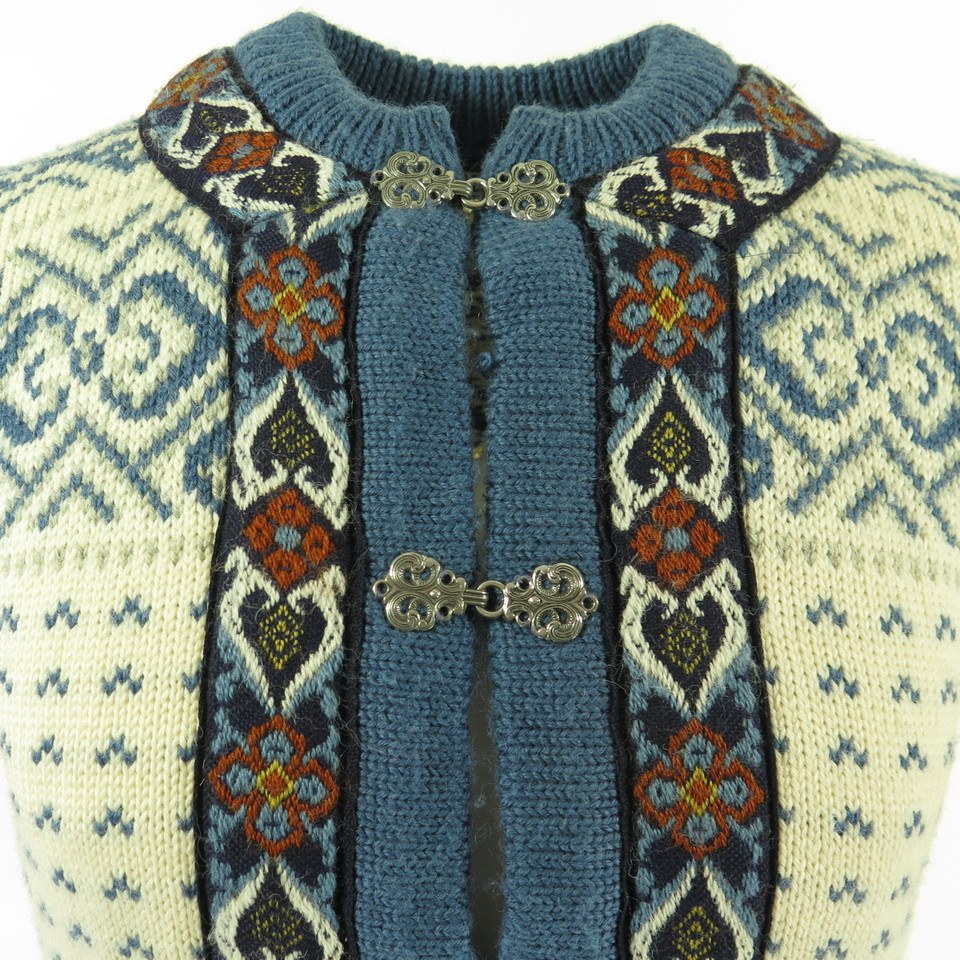 Vintage 90s Dale of Norway Sweater Jacket Mens 40 Deadstock Norwegian ...