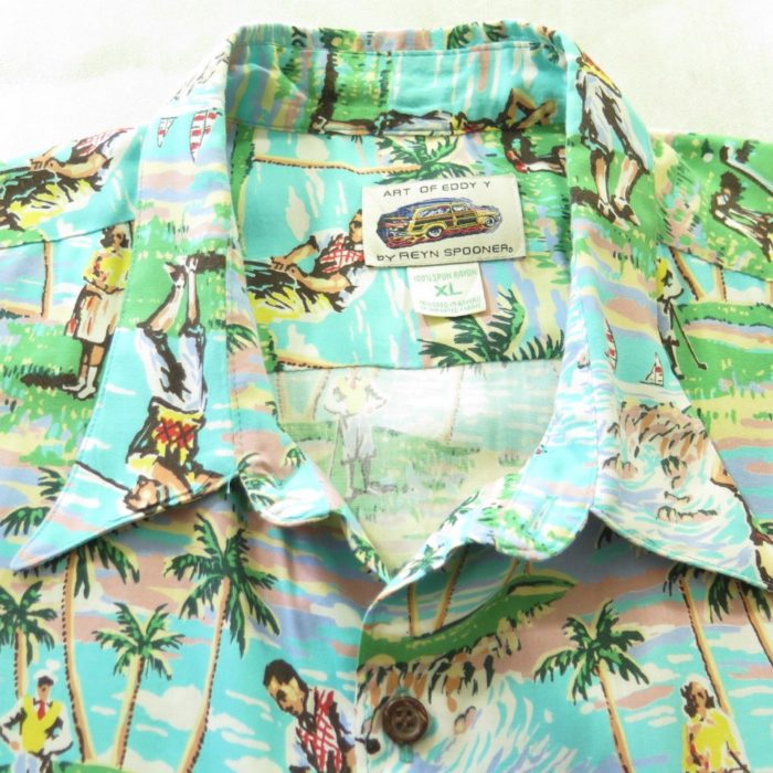 Vintage 70s Billiards Pool Disco Shirt Mens L Fitted Poly Hutspah