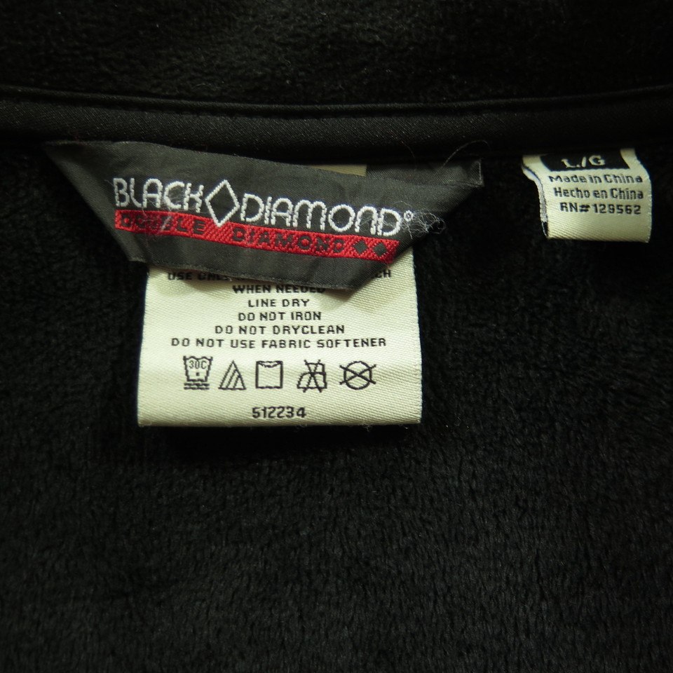 Black Diamond Shell Jacket Mens L New Black Gray Ripstop Embroidered ...