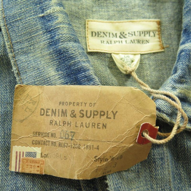 Denim Supply Ralph Lauren Indian Head Vest Mens L New Blue Hewes Cotton ...