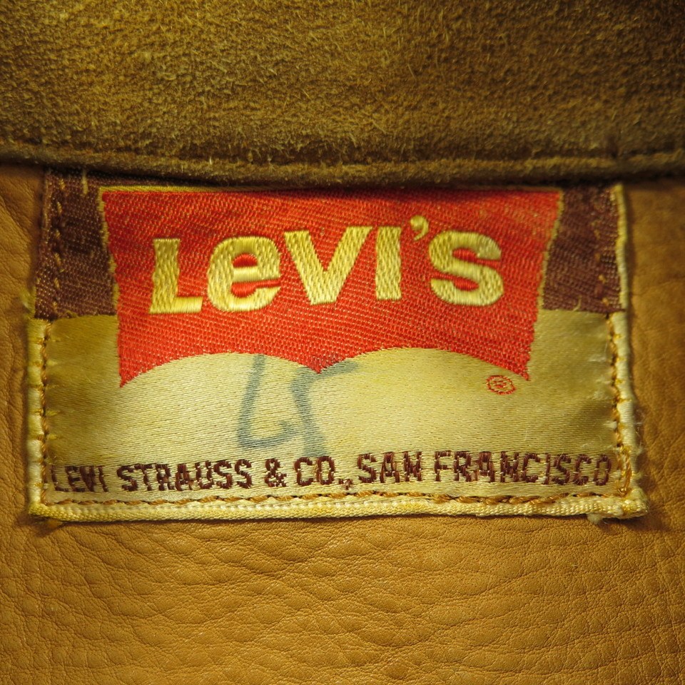 Vintage 60s Levis Big E Suede Leather Jacket Mens XS 2 Pocket