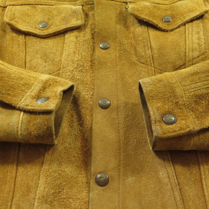 Vintage 60s Levis Big E Suede Leather Jacket Mens XS 2 Pocket Black Tab  Slim | The Clothing Vault