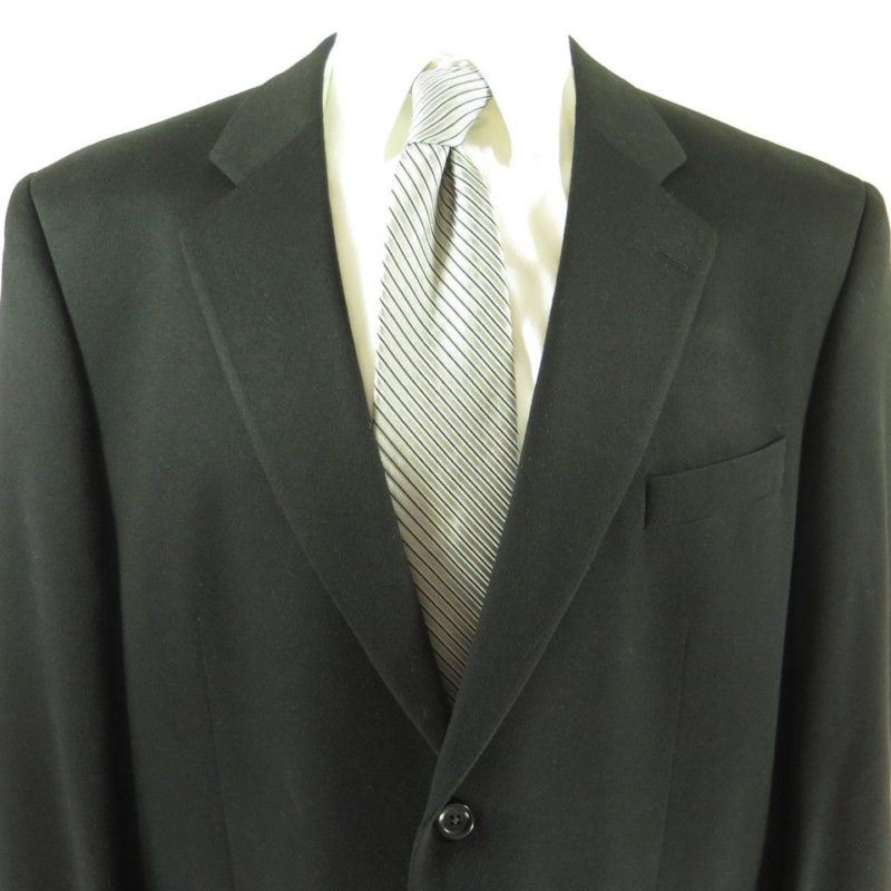 Loro Piana 100% Cashmere Sport Coat Mens 48 Long 2 Button Black Jacket 