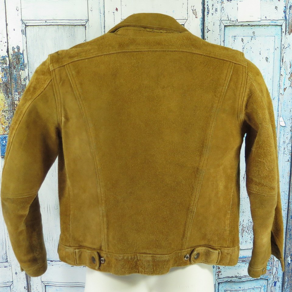 Vintage 60s Levis Big E Suede Leather Jacket Mens XS 2 Pocket 