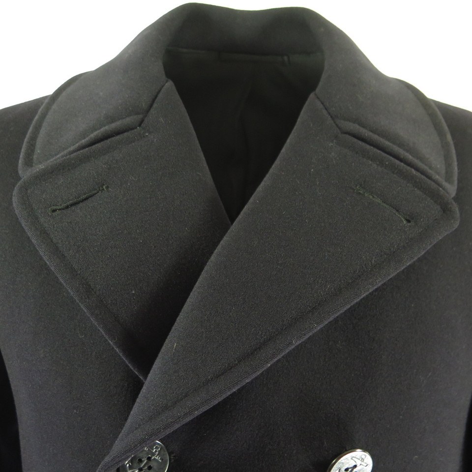 Vintage 50s US Navy 8 Button Pea Coat Peacoat 40 Navy Clothing Factory ...