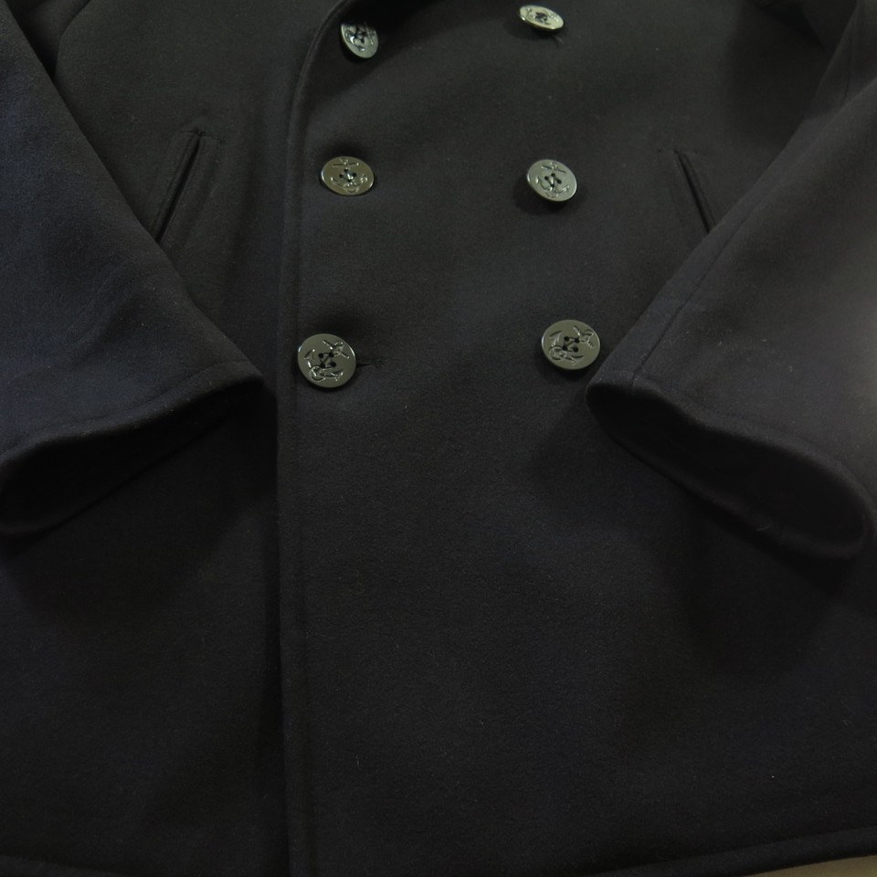 Vintage 50s US Navy 8 Button Pea Coat Peacoat 40 Navy Clothing Factory