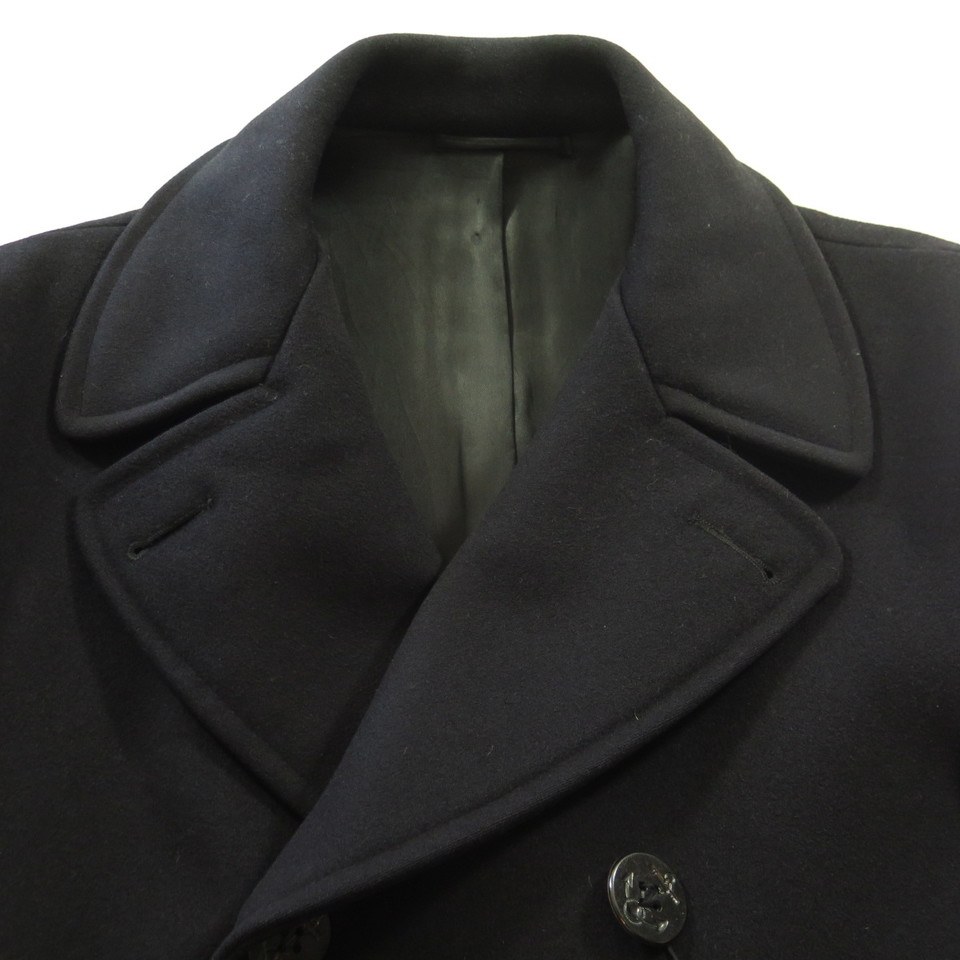Vintage 50s US Navy 8 Button Pea Coat Peacoat 40 Navy Clothing Factory ...