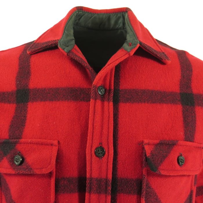 Vintage 50s CPO Shirt L Short Union Made Plaid Wool Anchor Buttons ...