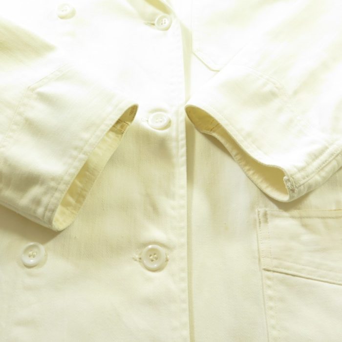 Vintage 50s Sanforized Lab Coat Mens Small White Overcoat Jacket Double ...