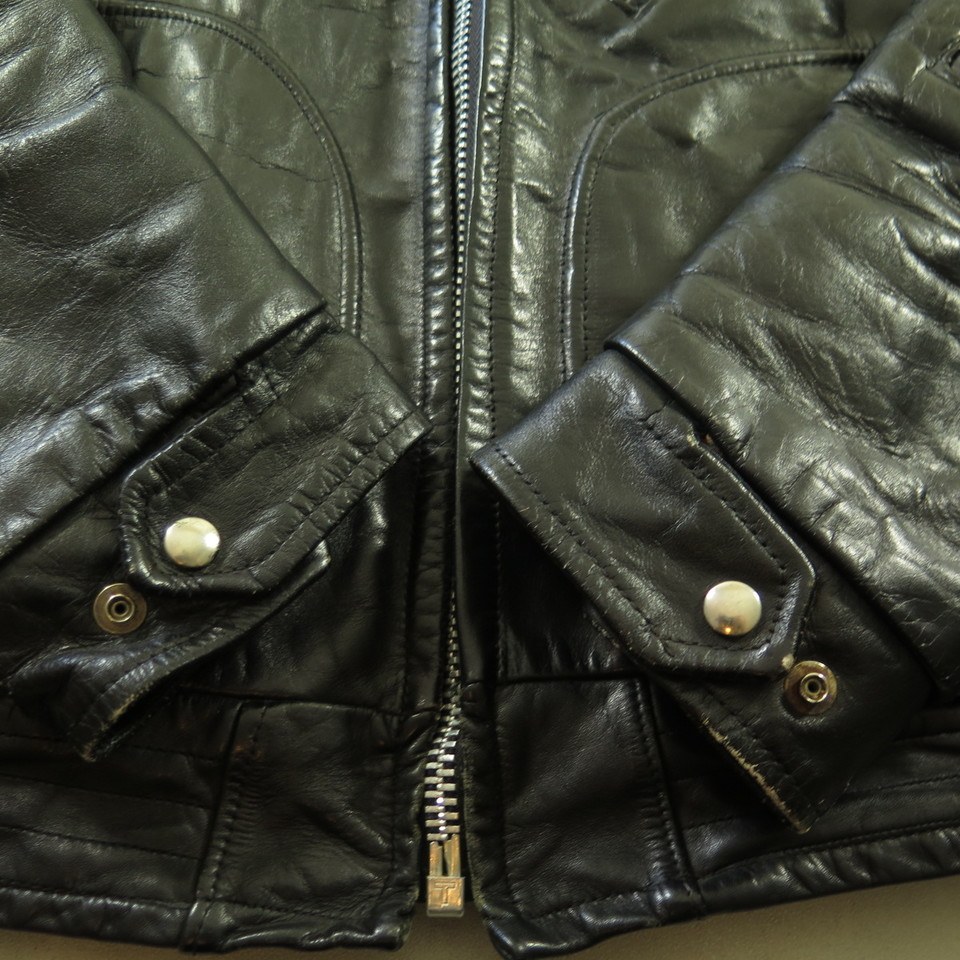 Vintage 60s Schott Perfecto Leather Jacket Medium Steerhide Eisenhower ...