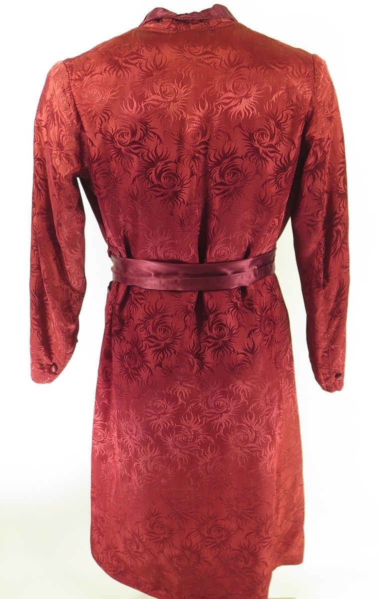 Vintage 50s Atomic Rockabilly Robe Mens M Smoking Silk Red | The ...