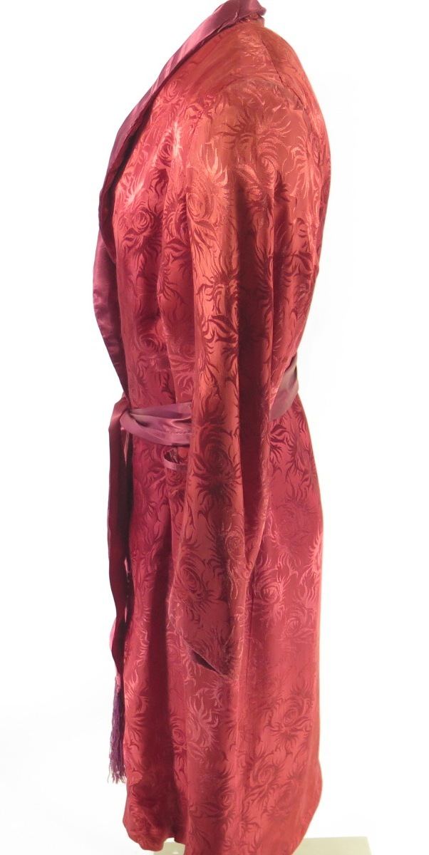Vintage 50s Atomic Rockabilly Robe Mens M Smoking Silk Red | The ...
