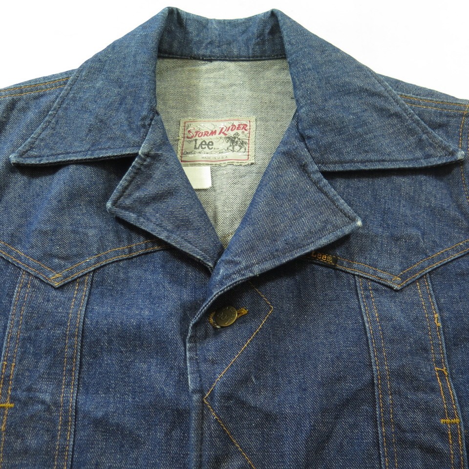 Vintage 60s Lee Storm Rider Trucker Jacket Mens S Denim Blue USA Made ...