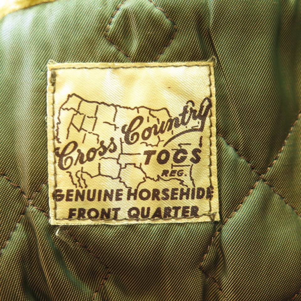 Vintage 50s Horsehide Leather Jacket S Bomber Shearling Fur Cross ...