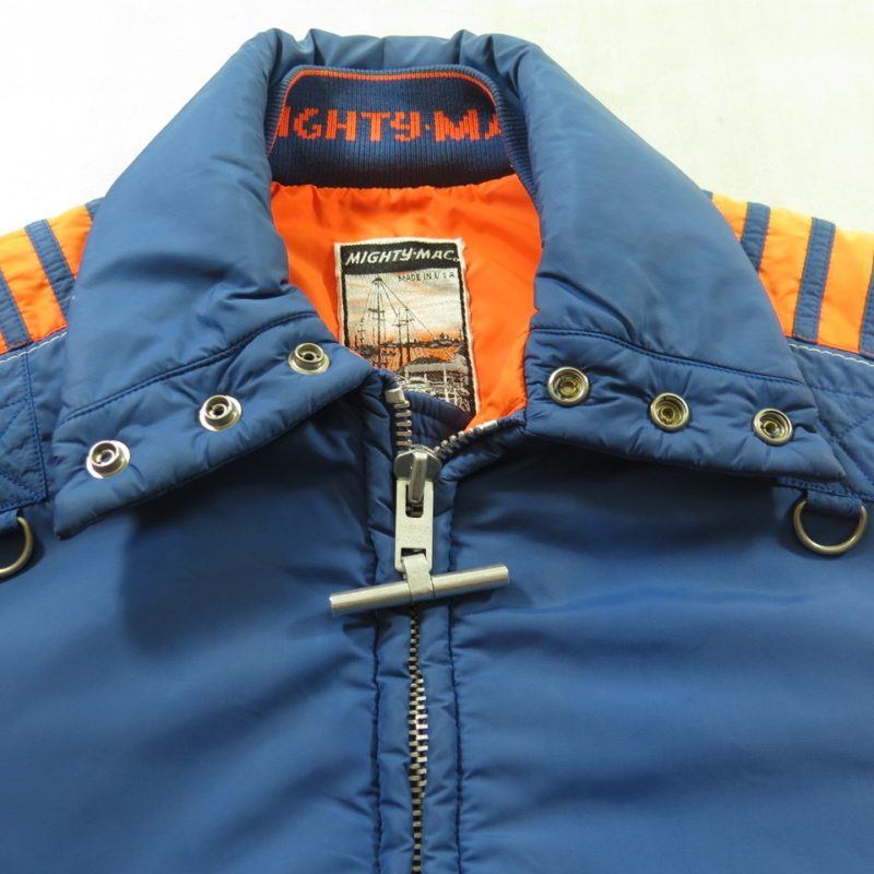 Vintage 60s Mighty Mac Ski Jacket Mens M Retro Neon Orange Blue Puffy ...