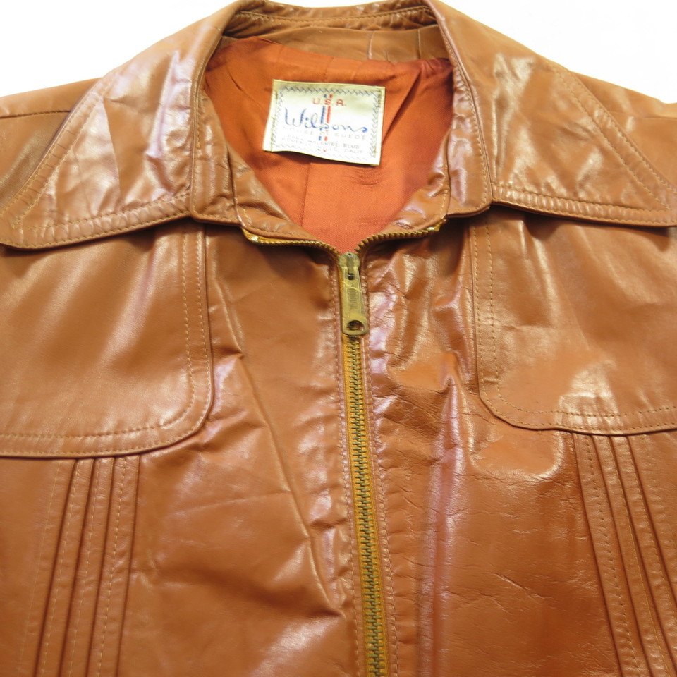 Vintage 60s Wilsons Leather Jacket Mens 44 Deadstock Brown USA Made ...