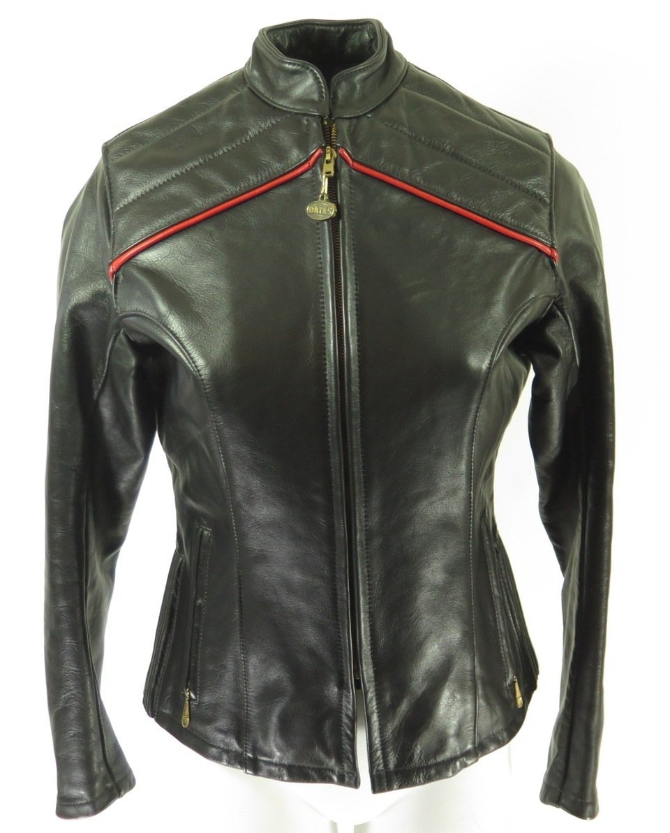 Vintage 60s Bates Leather Biker Jacket Womens S Deadstock