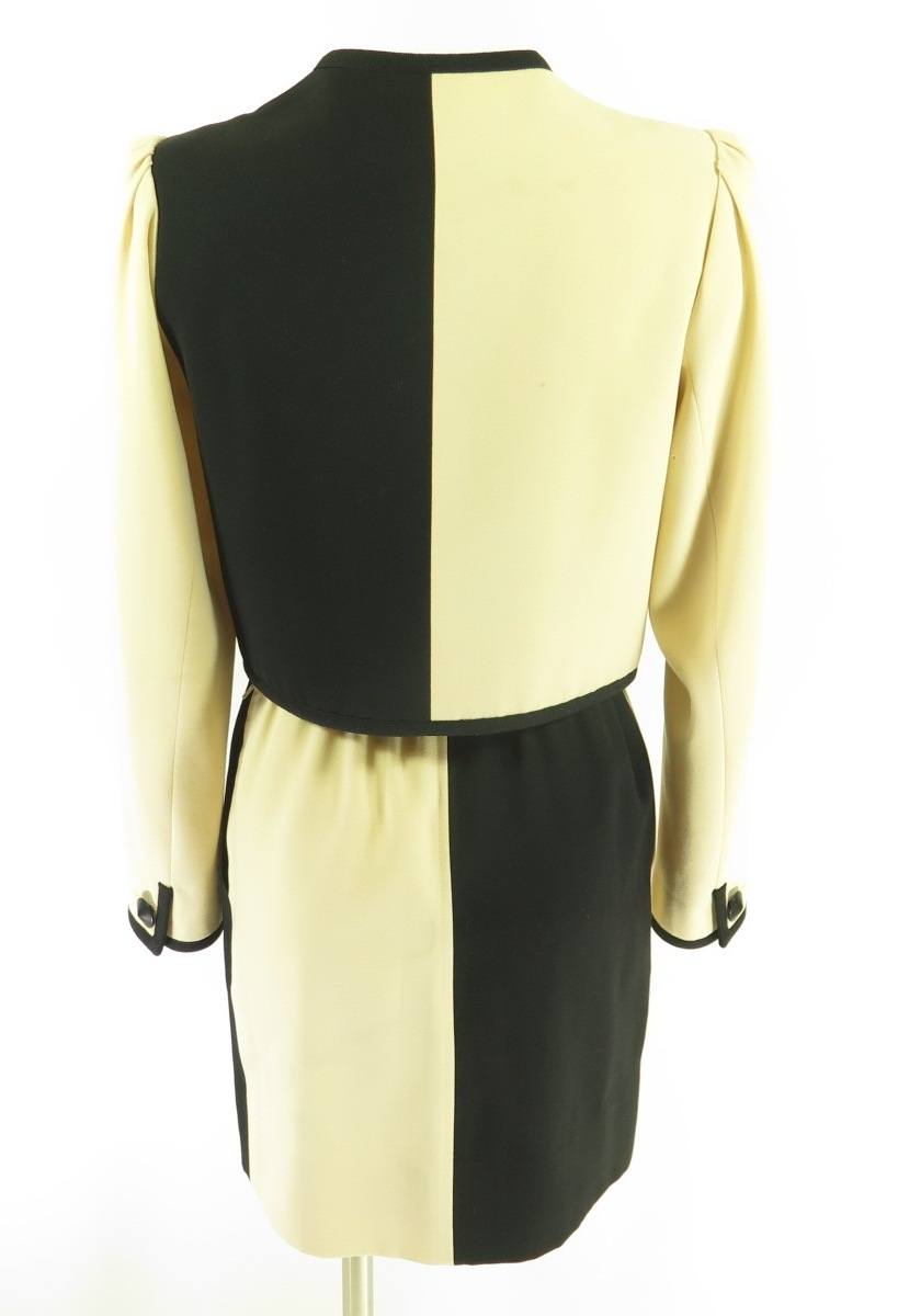 Vintage 70s Saint Laurent 2 Piece Skirt Suit Womens EU 40 US M