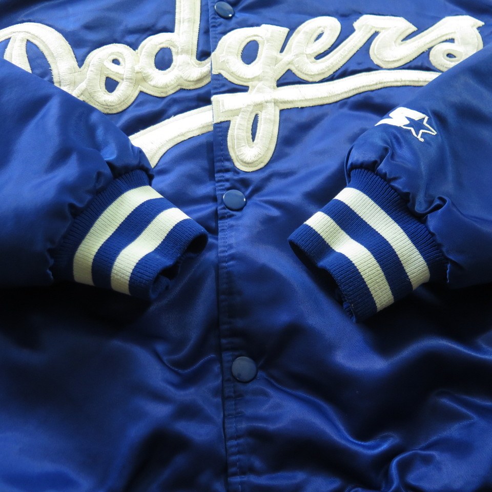 Majestic, Tops, Vintage La Dodgers Cropped Henley Small Blue