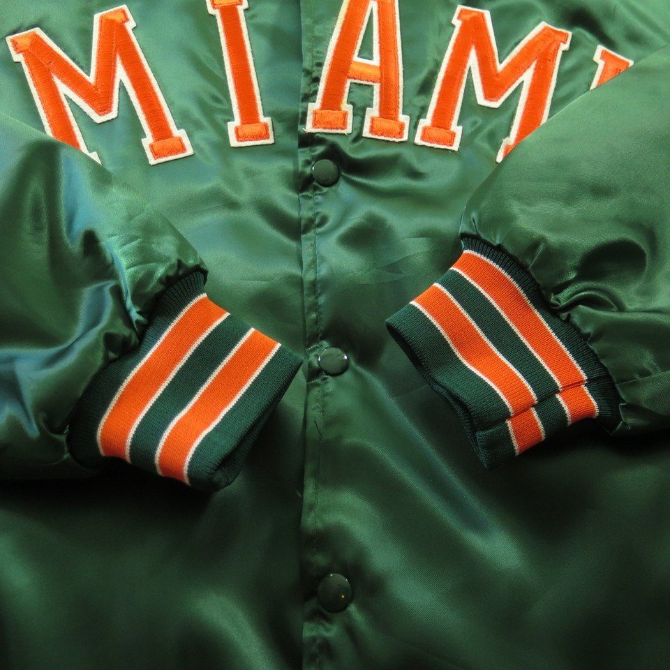 Men's Satin Miami Hurricanes Green Jacket