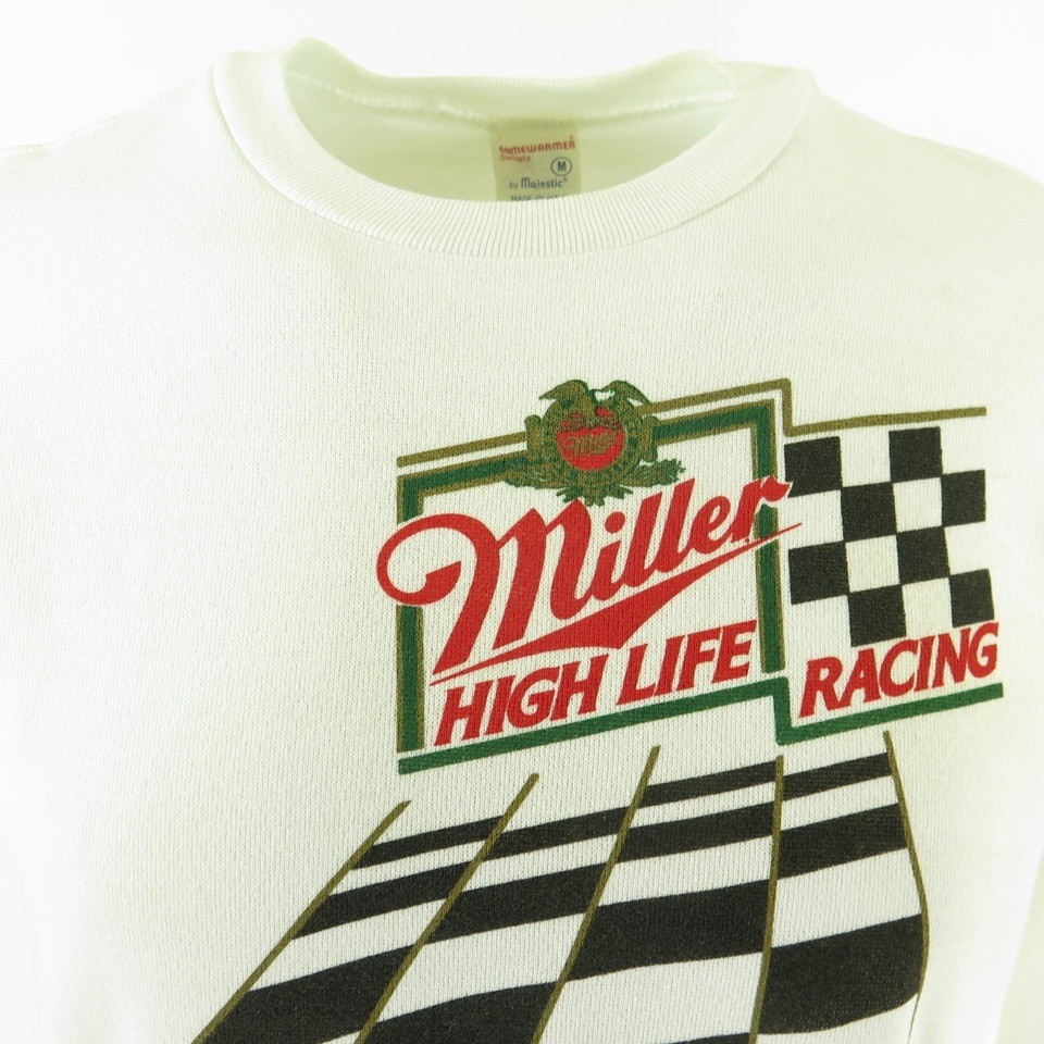 Vintage 80s Miller High Life Sweatshirt Mens M Deadstock Racing 50/50
