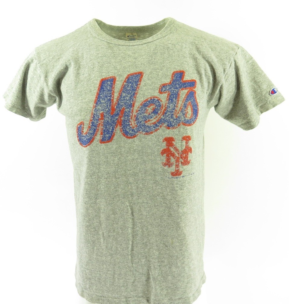 CustomCat New York Mets Retro MLB T-Shirt Ash / 5XL