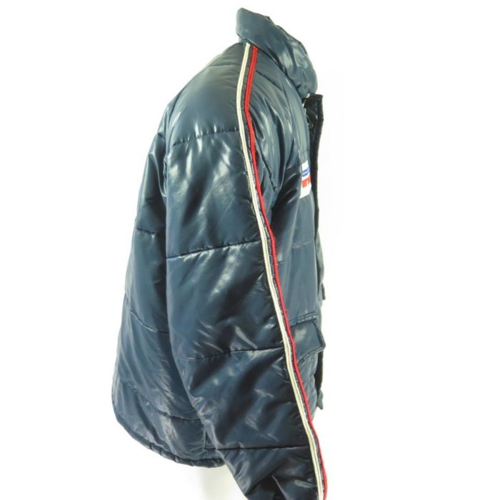 Vintage 80s Purolater Racing Jacket Mens L Great Lakes Puffy Blue