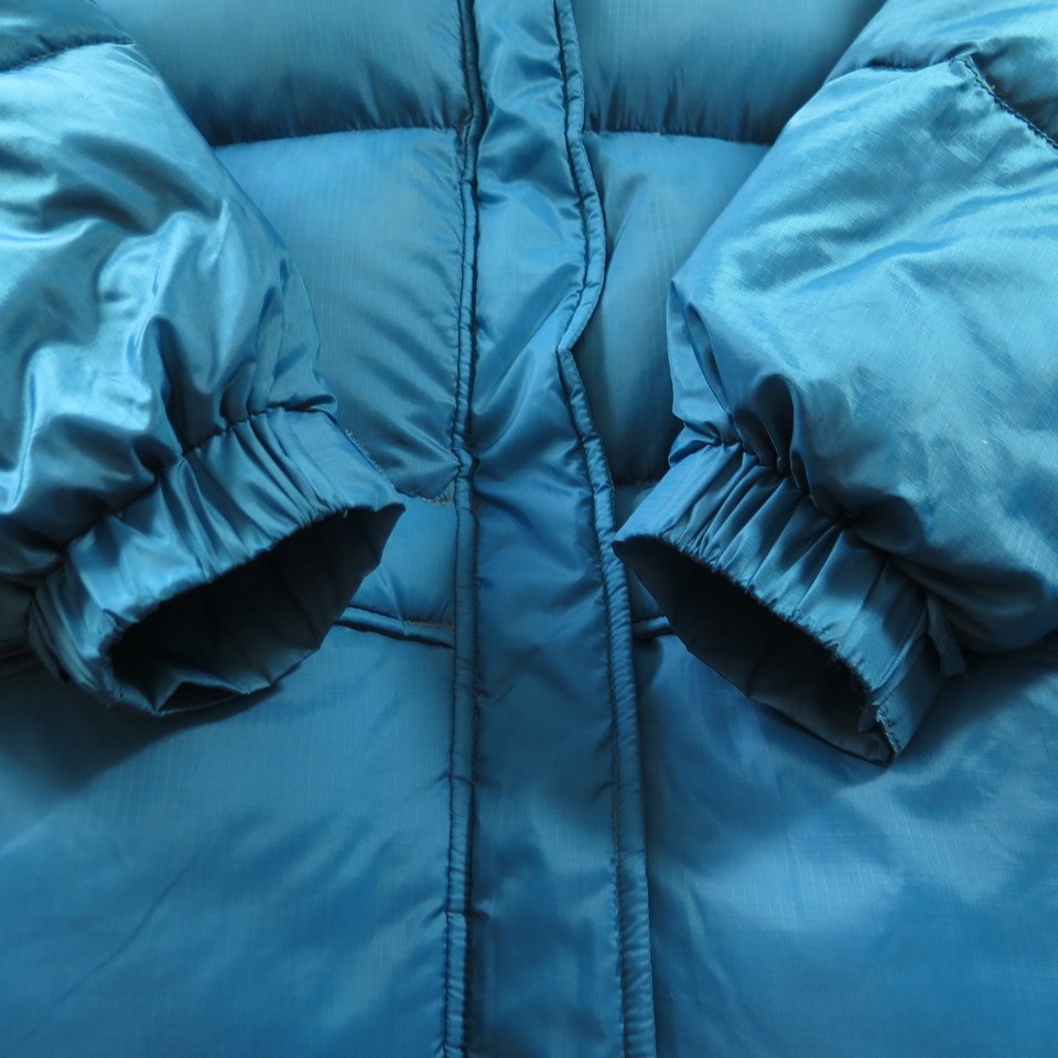 Columbia Down Puffy Jacket Womens L Quilted Retro Teal Blue Insulated ...