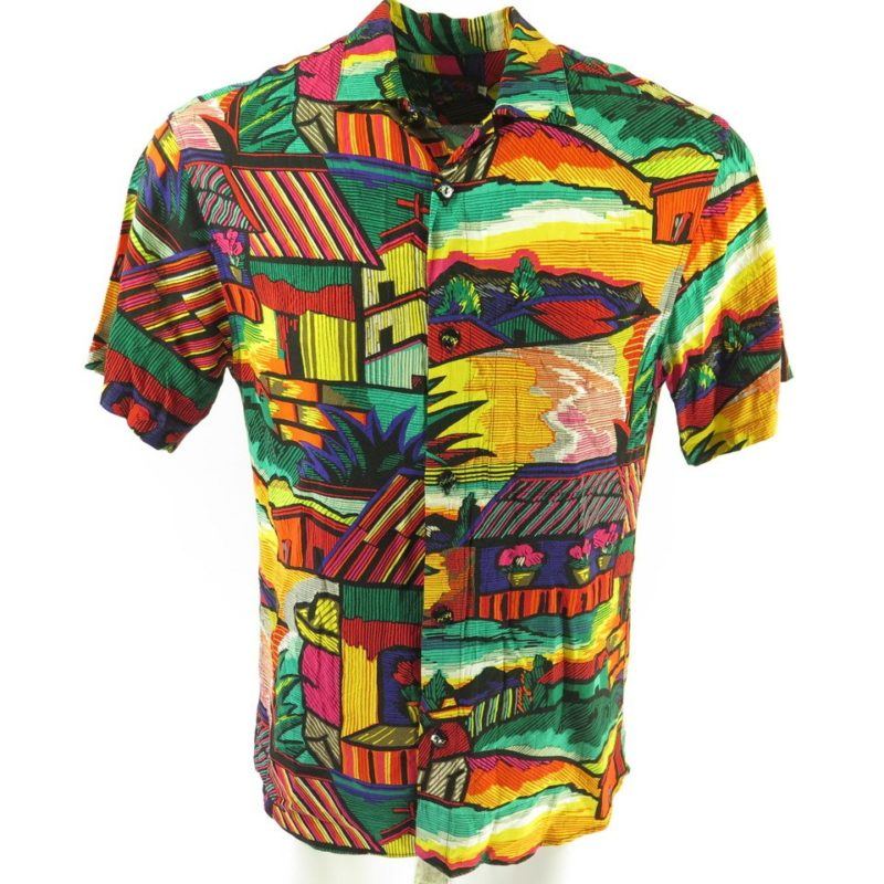 Vintage 80s Jams World Hawaiian Shirt Mens S South America Vibrant