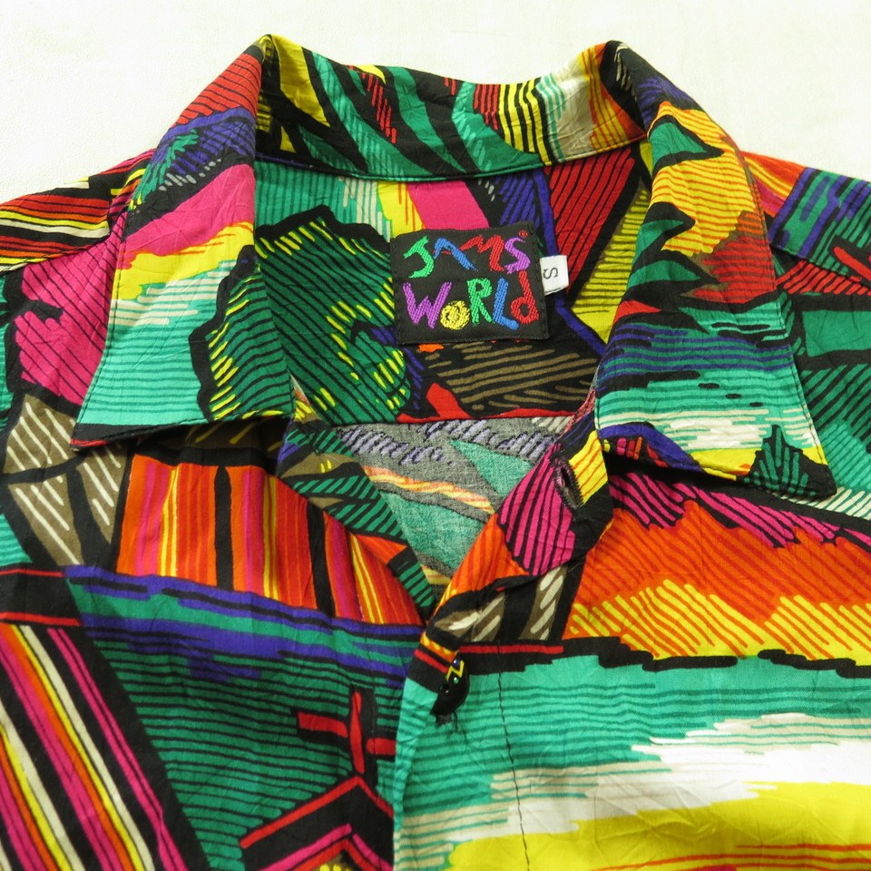 Vintage 80s Jams World Hawaiian Shirt Mens S South America Vibrant ...