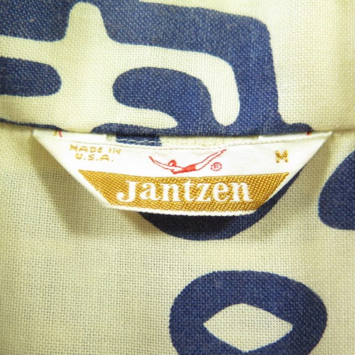 Vintage 60s Jantzen Hawaiian Shirt Mens M Pacific Islander Relax