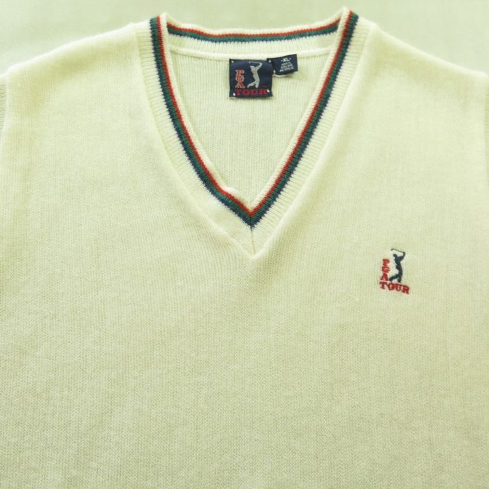 Vintage 90s PGA Tour Golf Sweater Vest Mens XL Deadstock Knit USA Made ...