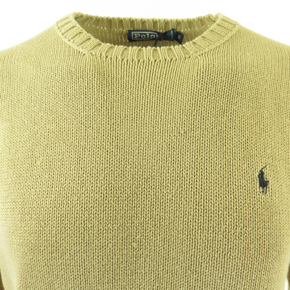 Polo Ralph Lauren Sweater Mens S New Knit Embroidered Emblem Beige ...