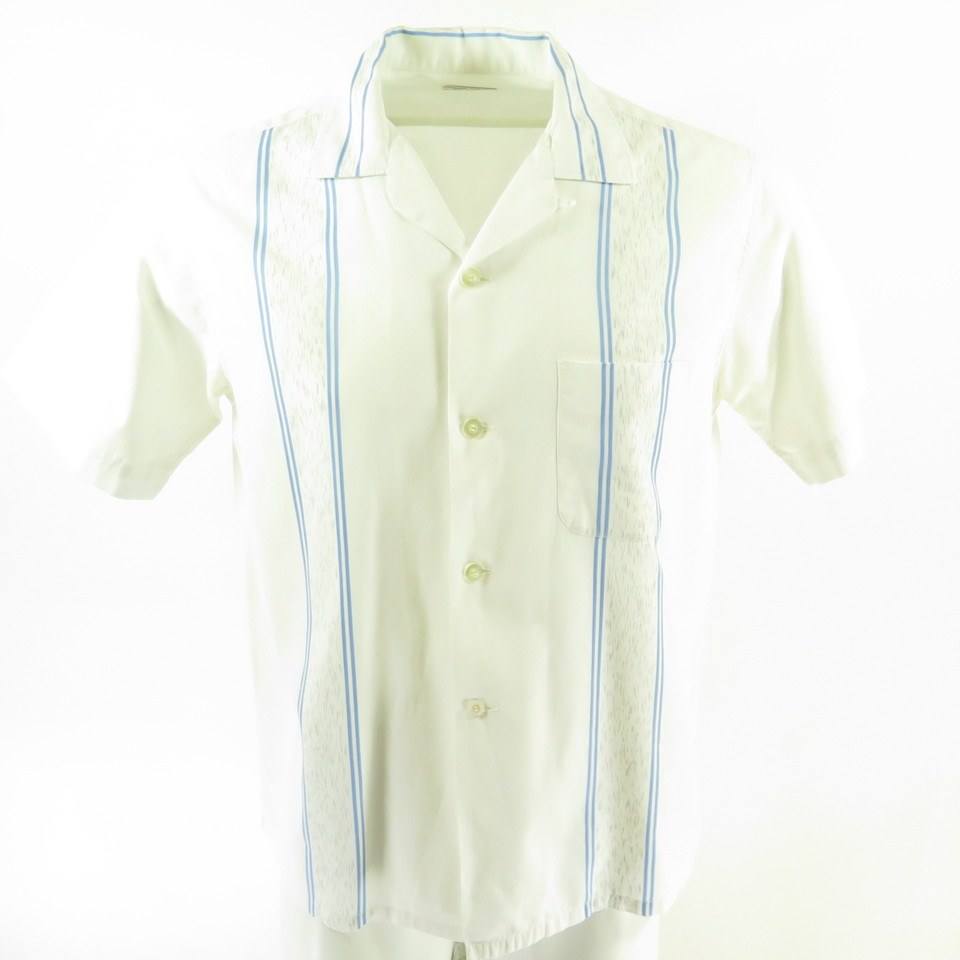 Vintage 50s Rockabilly Shirt Mens L Arnold Constable Bowling