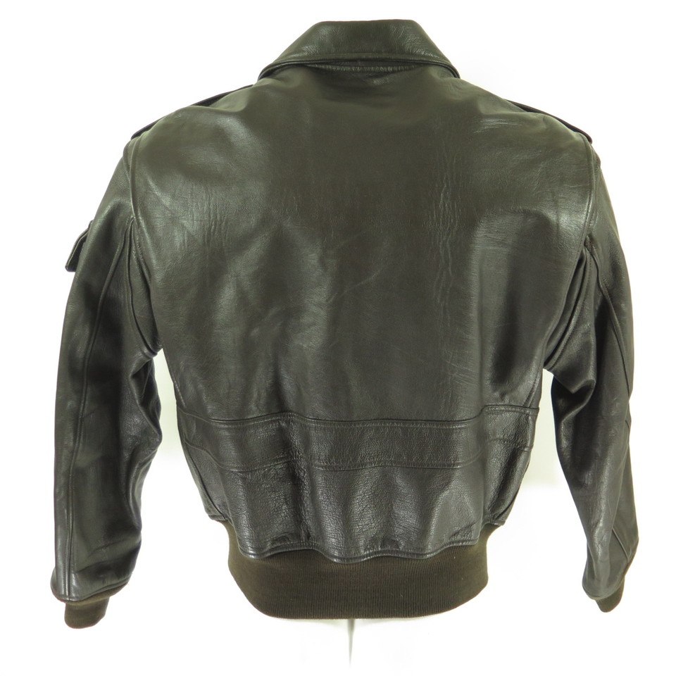 Vintage 80s Type MK1 Flight Leather Jacket Mens 44 Deadstock USA Made ...