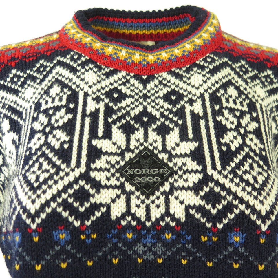 Dale of Norway Norge 2000 Wool Sweater Womens 12 Norwegian Knitwear ...