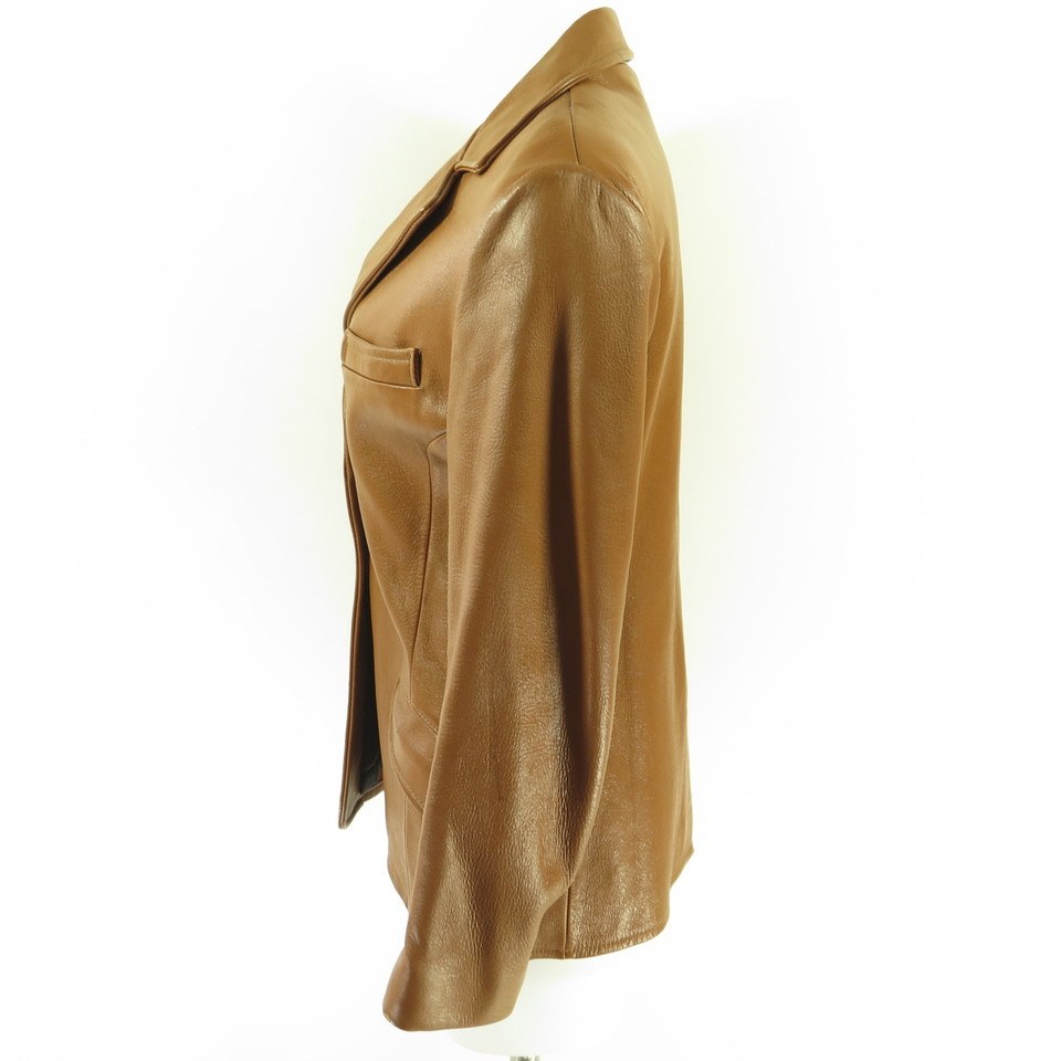 Vintage 60s Deerskin Leather Jacket Womens M USA Made Custom Coat