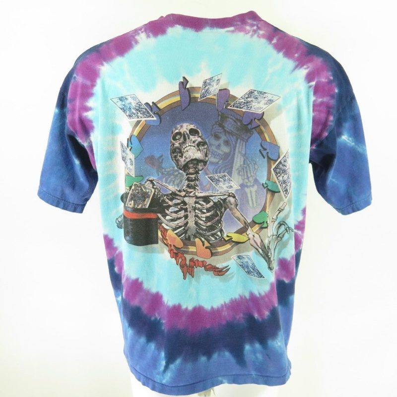 Grateful Dead T-Shirt Top Hat Skeleton Poker Gambler Magician 1999 Tie ...