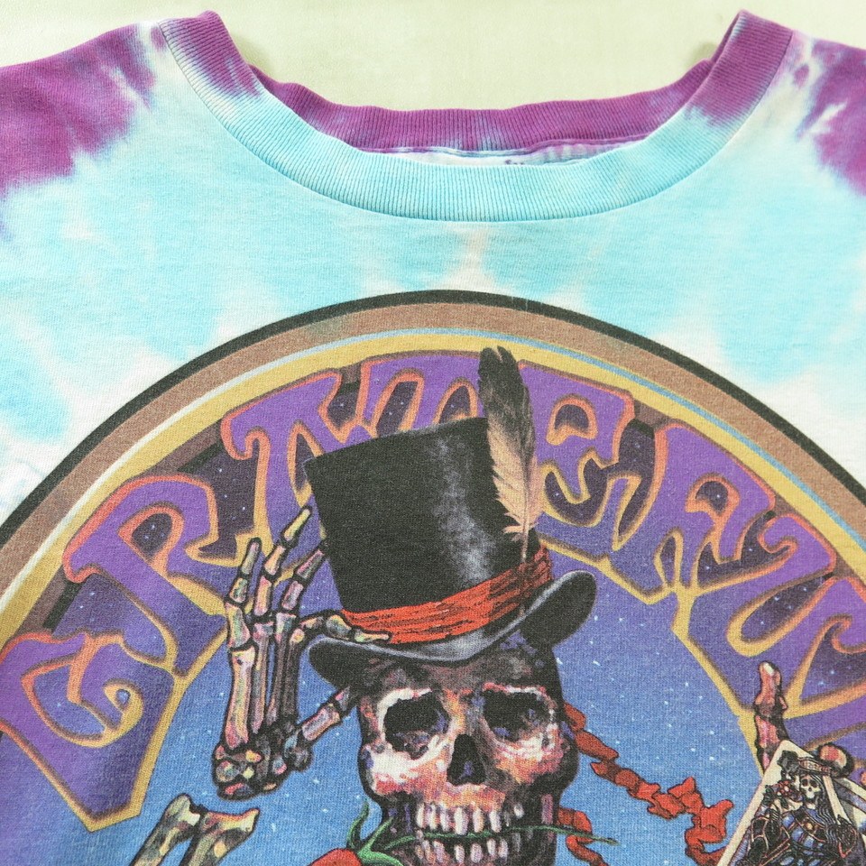 Grateful Dead T-Shirt Top Hat Skeleton Poker Gambler Magician 1999 Tie ...