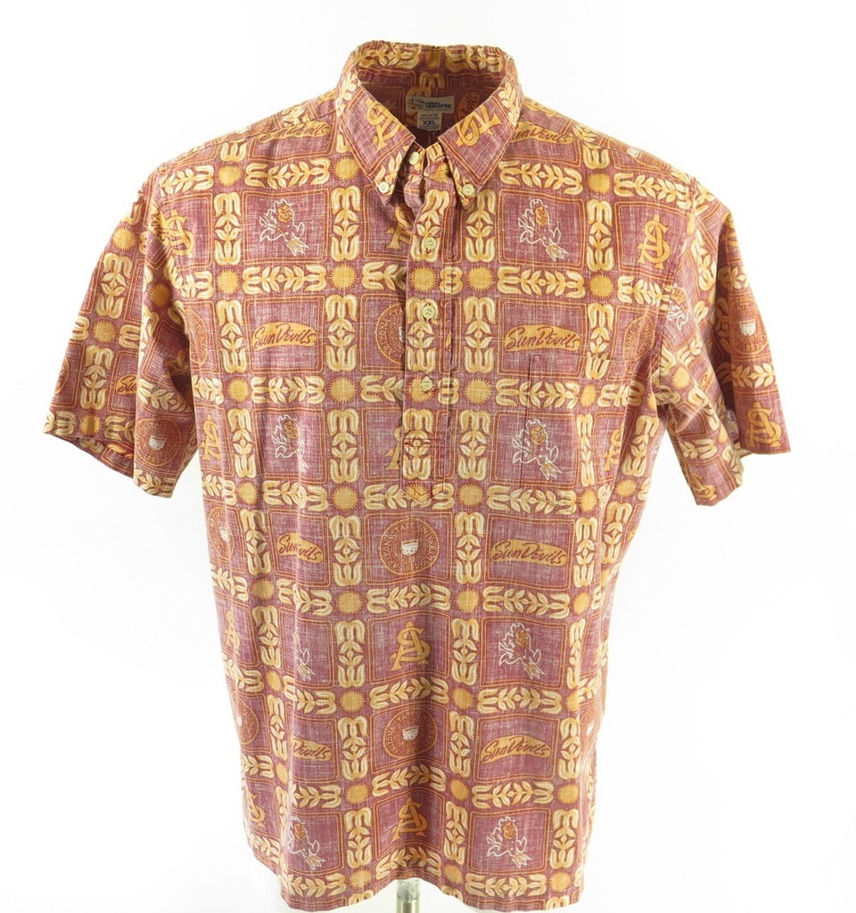 SeadawlVintage 80s Vintage Hawaiian Shirt Reyn Spooner Reverse Print Mens Hawaiian Shirt Mens Aloha Shirt Cotton Shirt Button Up Unworn Nwt Size Medium