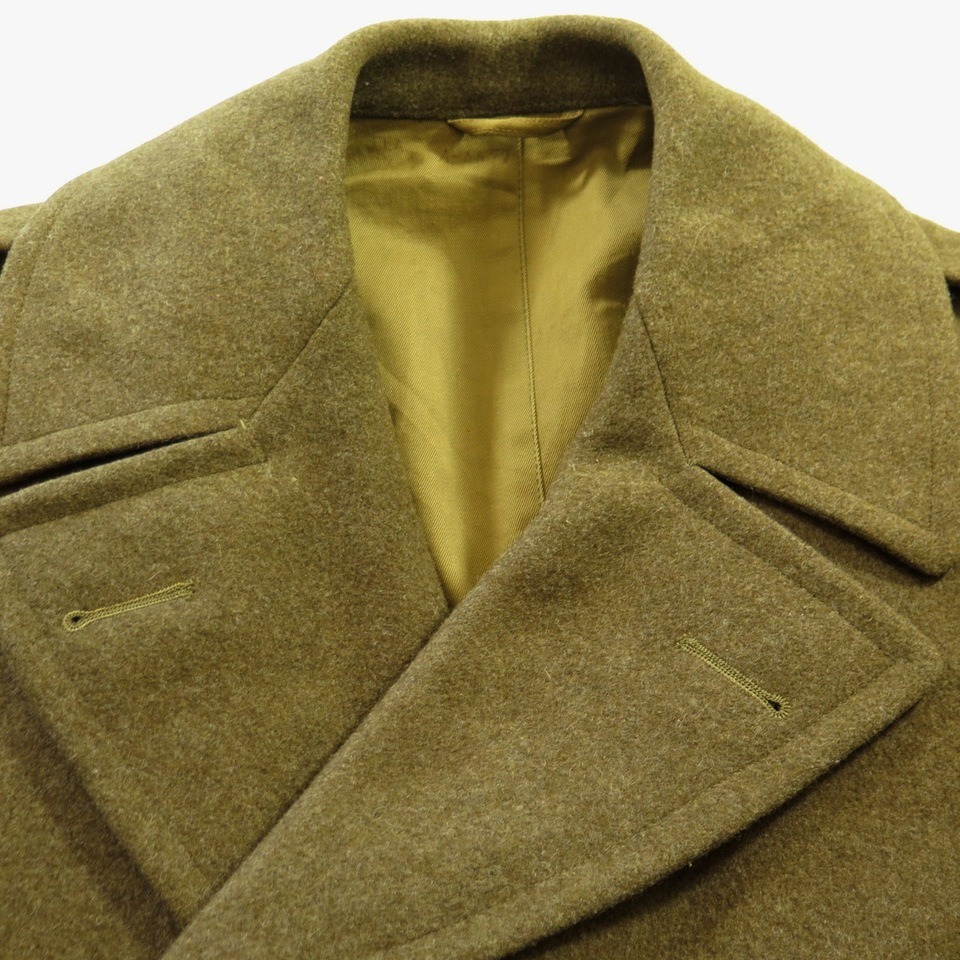 Vintage 30s Mackinaw Overcoat Mens 38 Deadstock Military D Pockets Wool ...