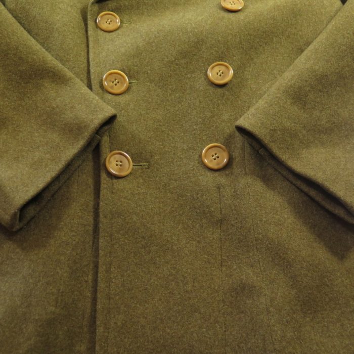 Vintage 30s Mackinaw Overcoat Mens 38 Deadstock Military D Pockets Wool ...